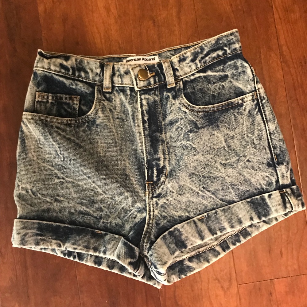American Apparel High Waisted Jean Shorts
